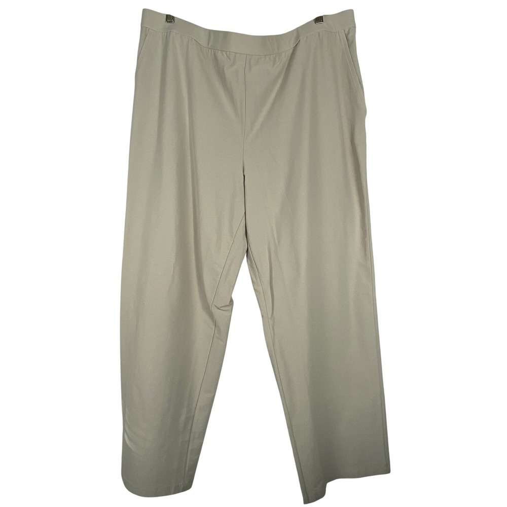 Eileen Fisher Women's Beige Wide Straight Leg Pants Plus Size 2x Business Casual